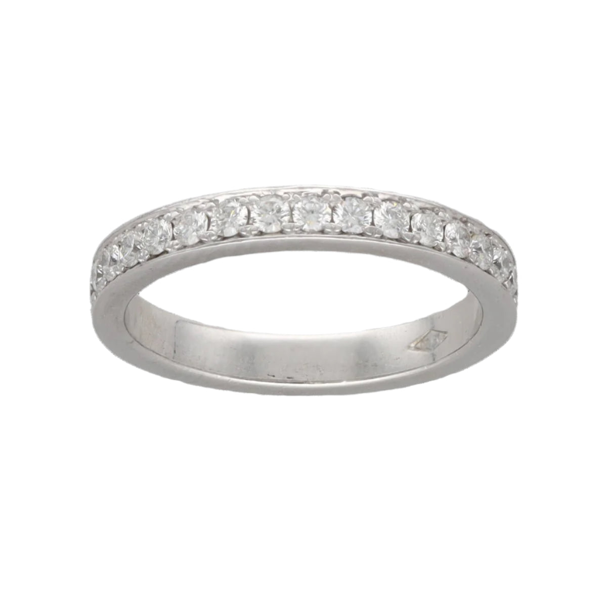 Alliance en or gris 18 Cts avec 1,00 Cts diamants brillants G - VS. Taille 54 - 55 - Castafiore