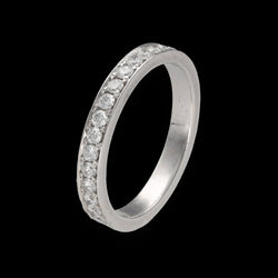 Alliance en or gris 18 Cts avec 1,00 Cts diamants brillants G - VS. Taille 54 - 55 - Castafiore