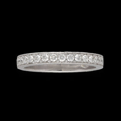 Alliance en or gris 18 Cts avec 1,00 Cts diamants brillants G - VS. Taille 54 - 55 - Castafiore