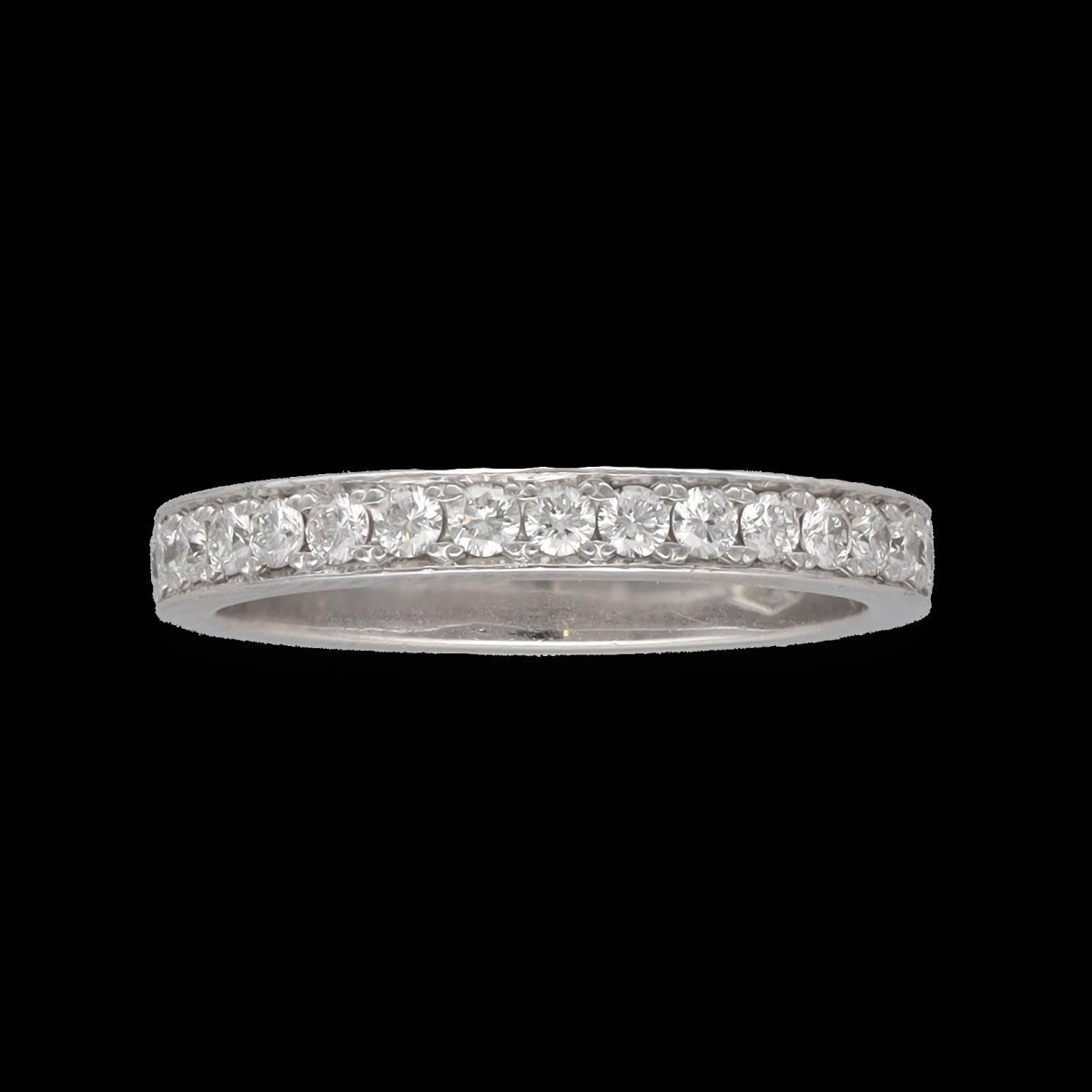 Alliance en or gris 18 Cts avec 1,00 Cts diamants brillants G - VS. Taille 54 - 55 - Castafiore