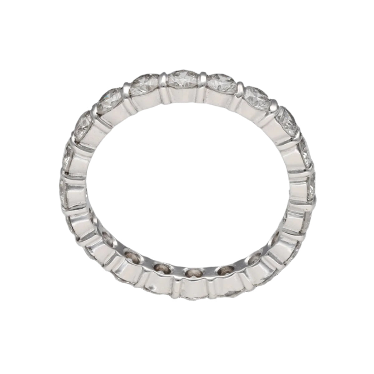 Alliance en or gris 18 Cts avec 2,00 Cts de diamants G - VS. Taille 53 - Castafiore