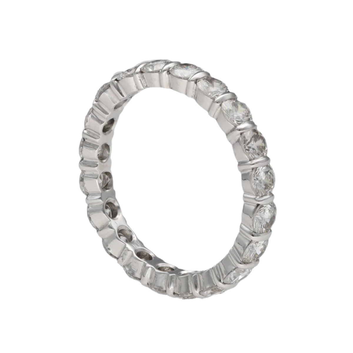 Alliance en or gris 18 Cts avec 2,00 Cts de diamants G - VS. Taille 53 - Castafiore