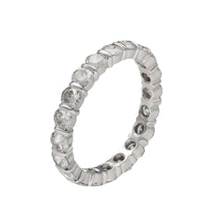 Alliance en or gris 18 Cts avec 2,00 Cts de diamants G - VS. Taille 53 - Castafiore