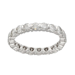 Alliance en or gris 18 Cts avec 2,00 Cts de diamants G - VS. Taille 53 - Castafiore