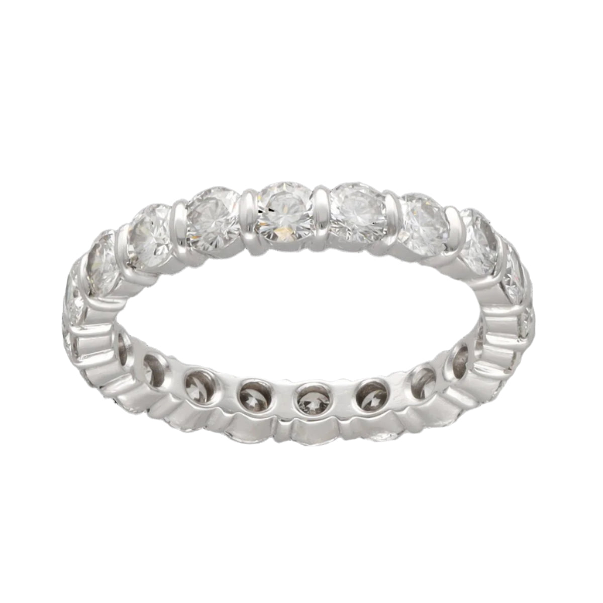 Alliance en or gris 18 Cts avec 2,00 Cts de diamants G - VS. Taille 53 - Castafiore