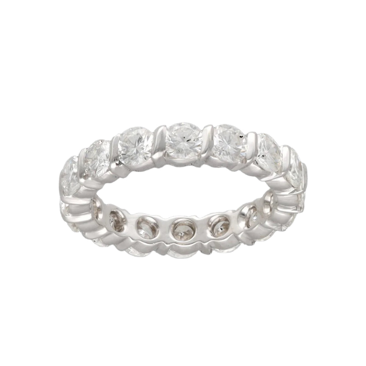 Alliance en or gris 18 Cts avec 2,40 Cts de diamants H - VS. Taille 50 - Castafiore