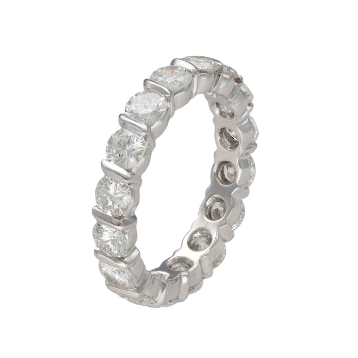 Alliance en or gris 18 Cts avec 2,40 Cts de diamants H - VS. Taille 50 - Castafiore