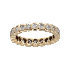 Alliance en or jaune 18k avec 1,20 Cts de Diamants brillants . Taille 54. - Castafiore