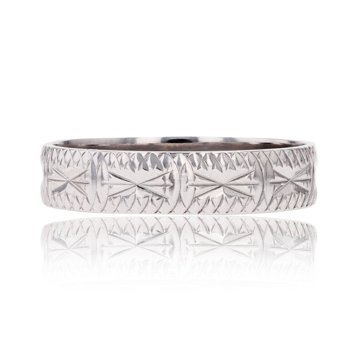 Alliance gravée en or blanc - Castafiore