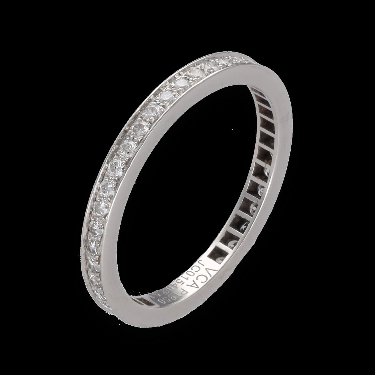 Alliance Van Clef & Arpels Platine "Romance" 2,1 mm avec diamants brillants de 2020. Taille 51. Full set - Castafiore