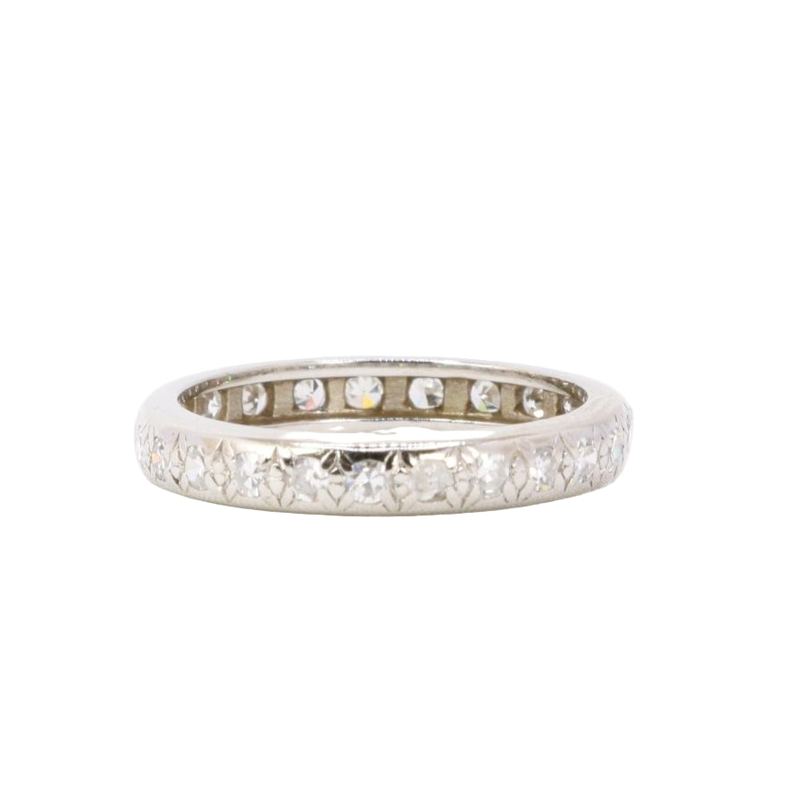 Alliance vintage en or blanc et diamants - Castafiore