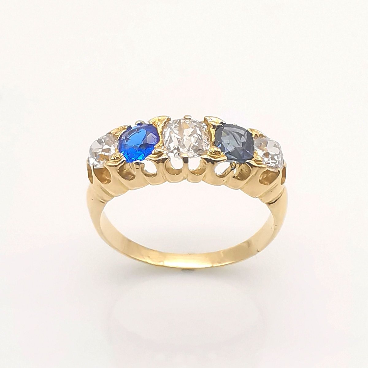 ancienne bague en or diamants & saphirs - Castafiore