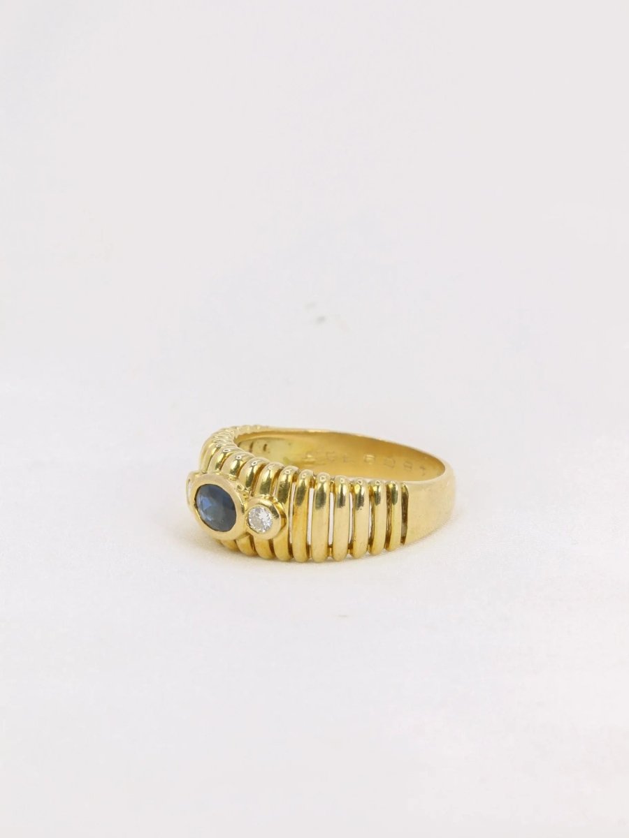 André Vassort (att à) Bague vintage or diamants saphir ovale - Castafiore