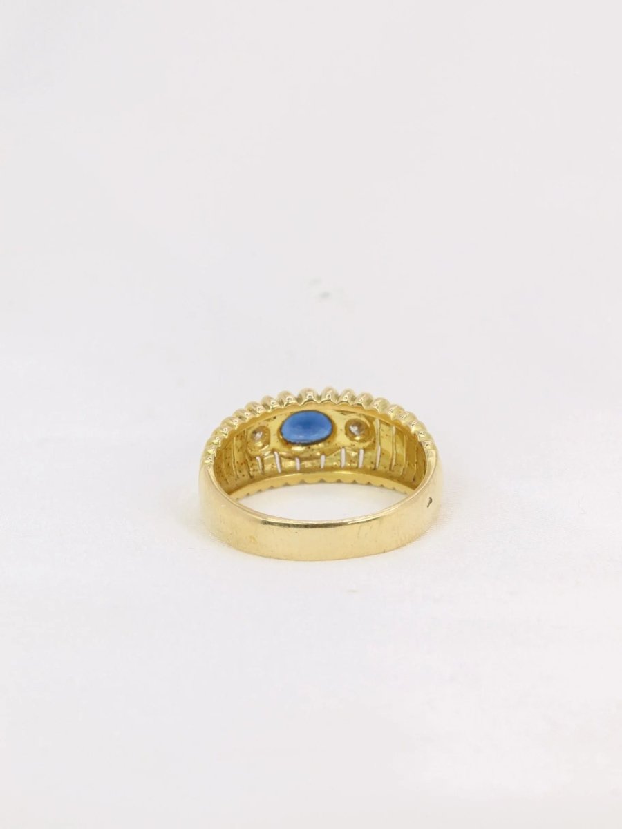 André Vassort (att à) Bague vintage or diamants saphir ovale - Castafiore
