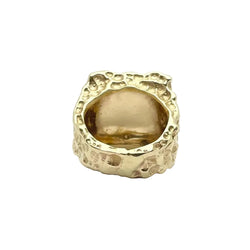 Anello oro 14KT con diamanti e quarzo, scritta HUTTON NEW YORK - Castafiore