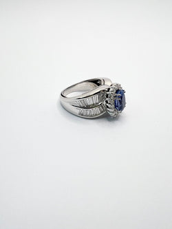 Anello oro 18 kt con diamanti e zaffiro naturali - Castafiore