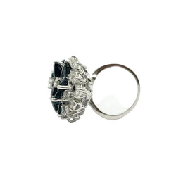 Anello oro 18KT con diamanti e zaffiri naturali - Castafiore