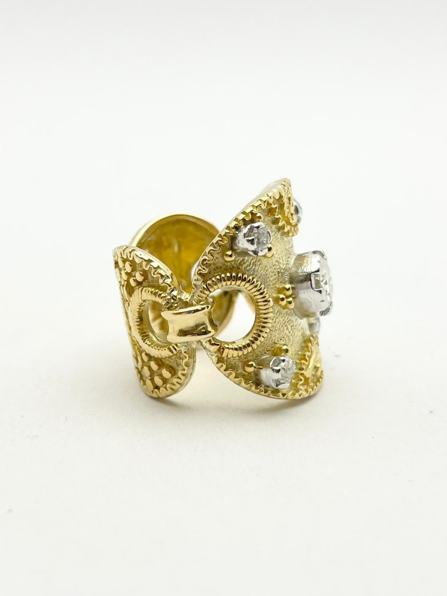 Anello oro 18KT con diamanti naturali, epoca 1950. - Castafiore