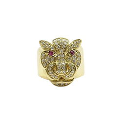 Anello oro 18KT con rubini naturali e diamanti naturali ct 0.70 VVS G - Castafiore