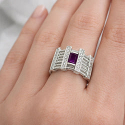 ANILLO DE ORO CON RUBÍ Y DIAMANTES - Castafiore