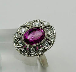 ANILLO EN PLATINO CON UN ZAFIRO Y DIAMANTES - Castafiore
