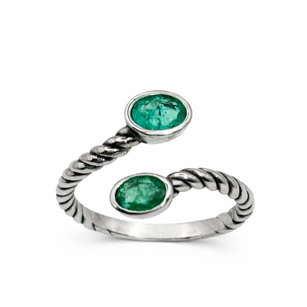 ANILLO TU Y YO EN ORO CON ESMERALDAS - Castafiore