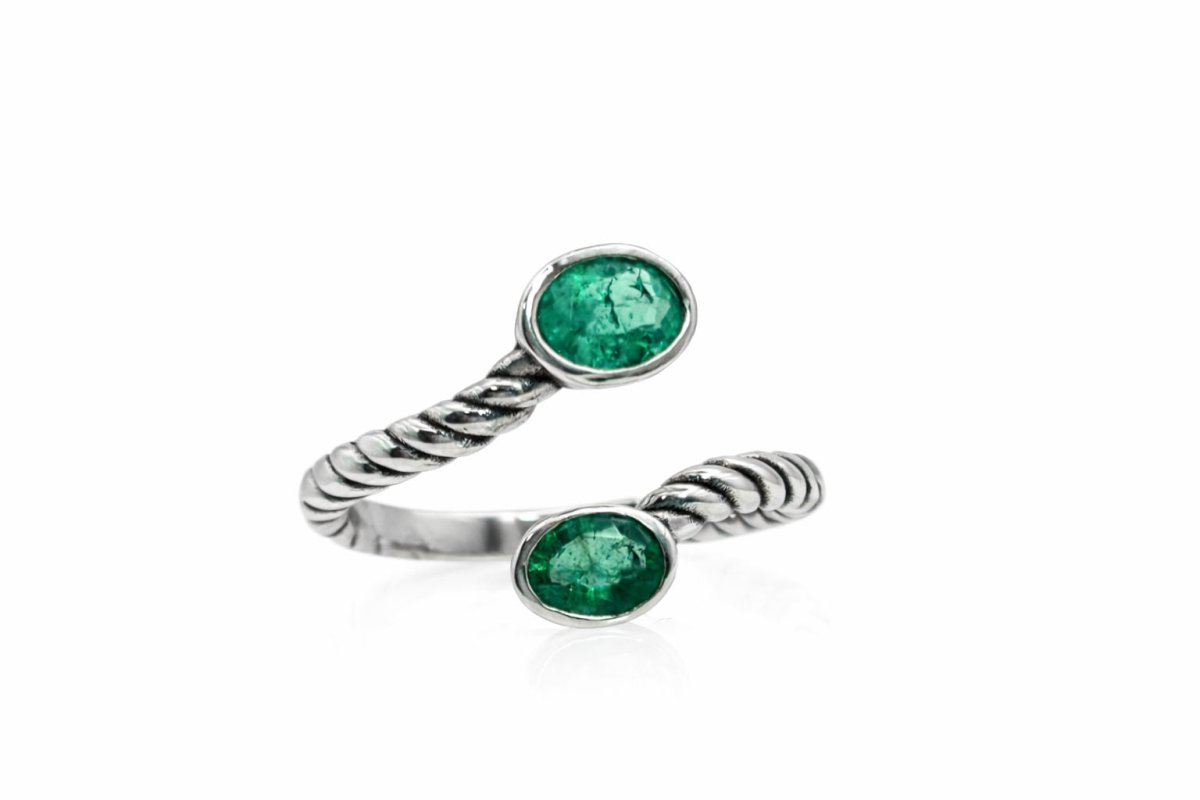 ANILLO TU Y YO EN ORO CON ESMERALDAS - Castafiore