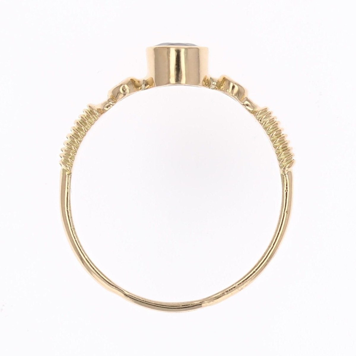 Anneau or jaune saphir diamants - Castafiore