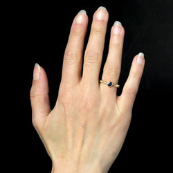 Anneau or jaune saphir diamants - Castafiore