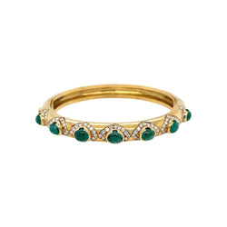 Arcese Rome Diamonds, Sapphire, Ruby, Emerald Gold Trio Of Bangle Bracelets - Castafiore