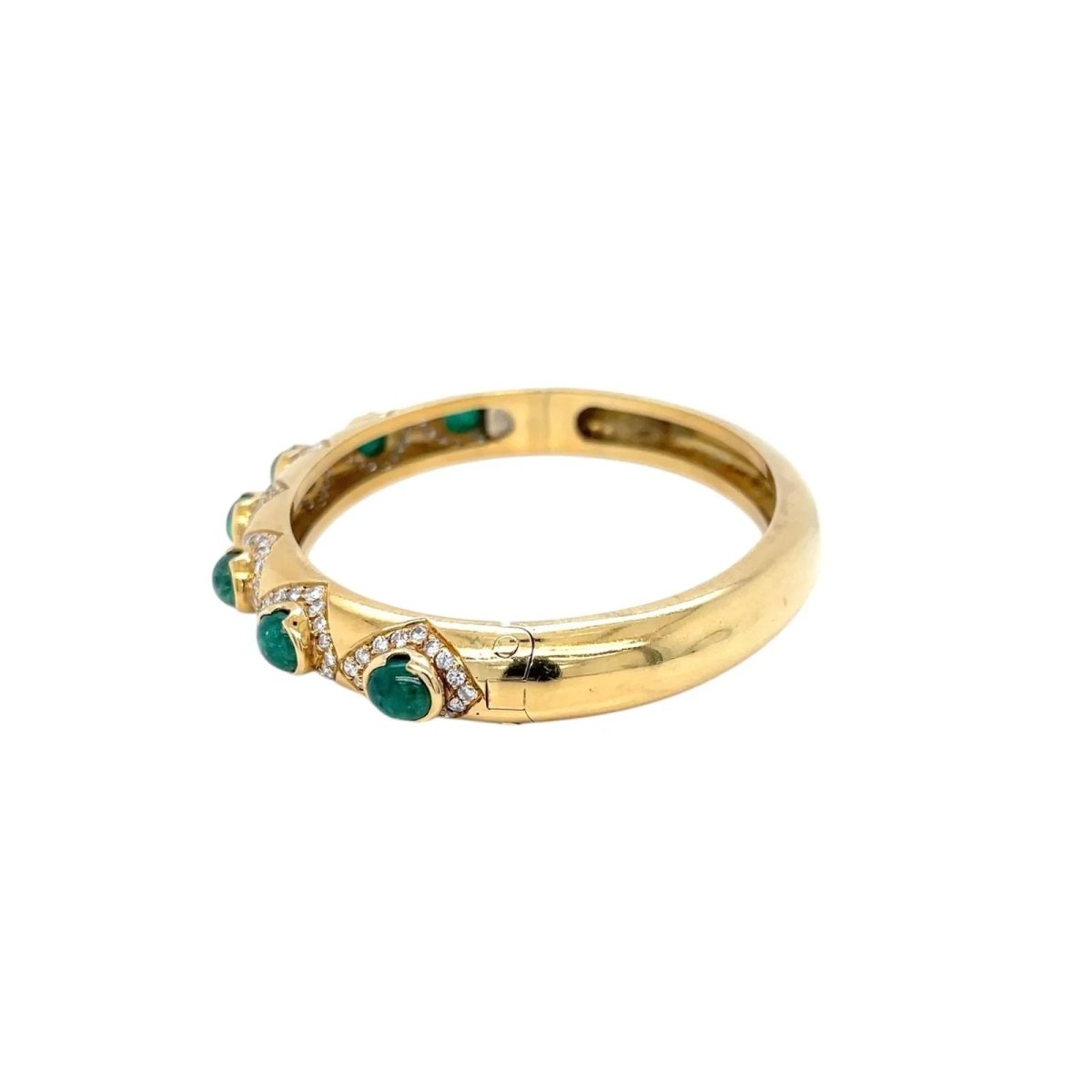 Arcese Rome Diamonds, Sapphire, Ruby, Emerald Gold Trio Of Bangle Bracelets - Castafiore