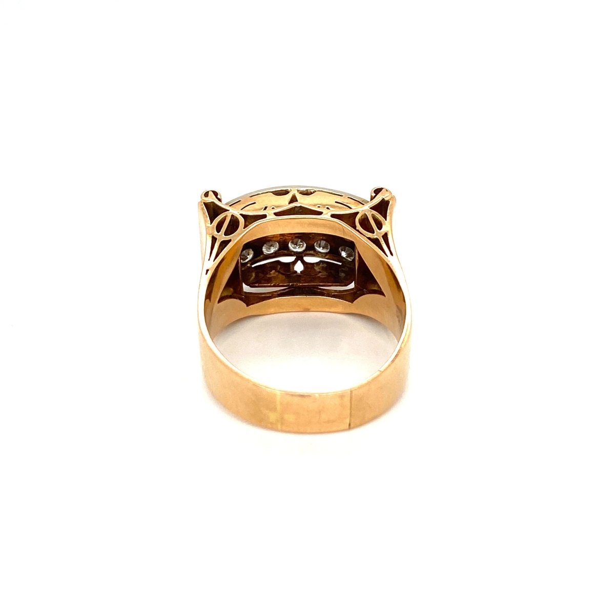 Art Deco 1.50 Carat Diamond Gold Band Ring - Castafiore