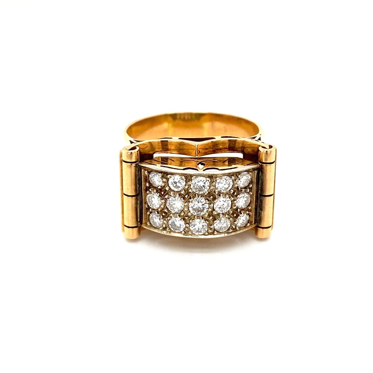 Art Deco 1.50 Carat Diamond Gold Band Ring - Castafiore