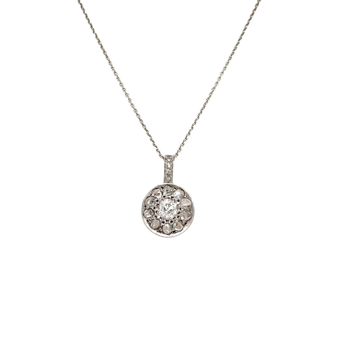 Art Deco 2.10 Carat Diamond Pendant Necklace - Castafiore