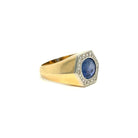 Art Deco Certified Unheated 2.50 Carat Sapphire Diamond Platinum Gold Ring - Castafiore