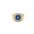 Art Deco Certified Unheated 2.50 Carat Sapphire Diamond Platinum Gold Ring - Castafiore