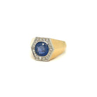 Art Deco Certified Unheated 2.50 Carat Sapphire Diamond Platinum Gold Ring - Castafiore