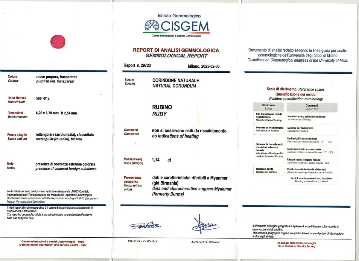 Art Deco Certified Unheated Burmese Ruby Diamond Gold Ring - Castafiore