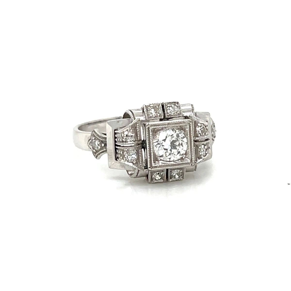 Art Deco Diamond Engagement Ring - Castafiore