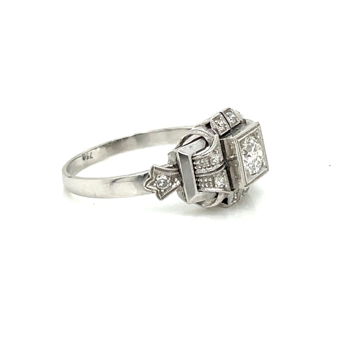 Art Deco Diamond Engagement Ring - Castafiore