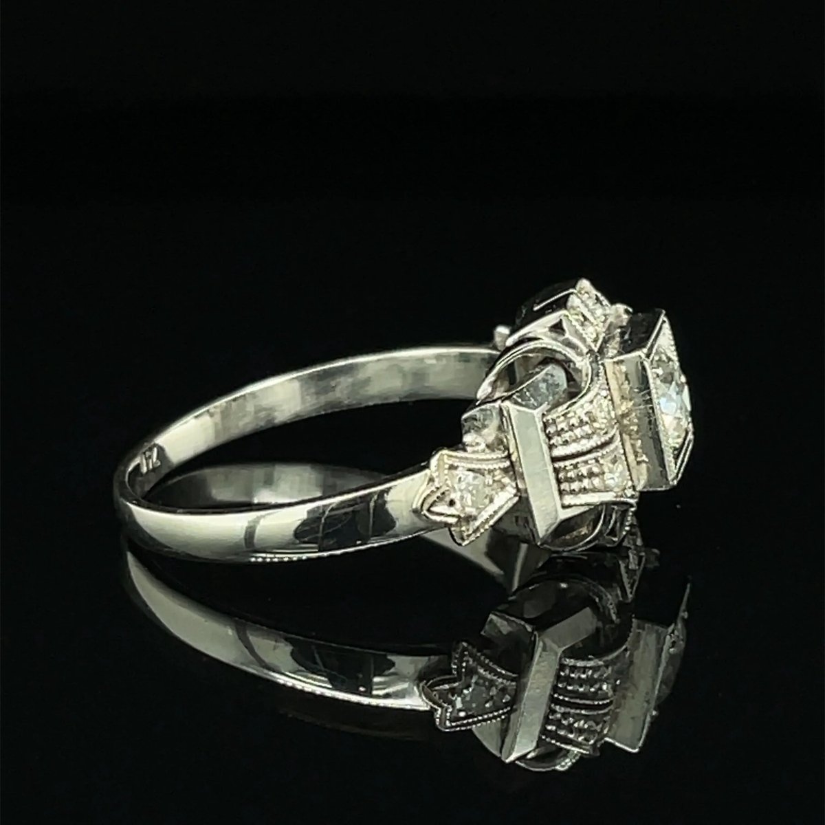 Art Deco Diamond Engagement Ring - Castafiore