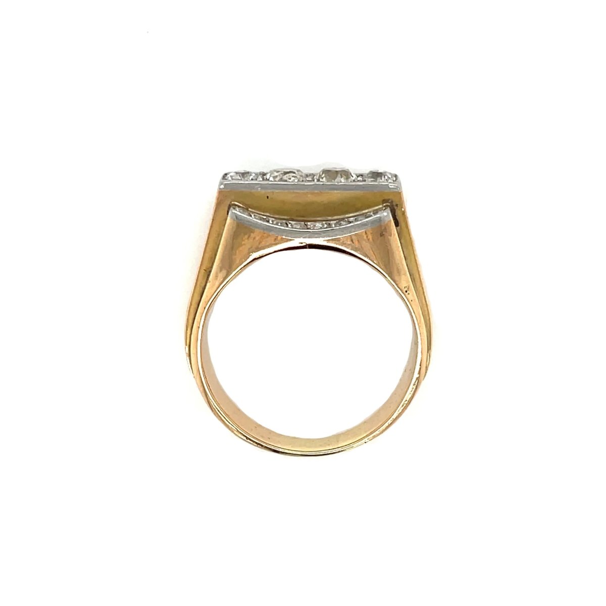 Art Deco Diamond Gold Cocktail Ring - Castafiore
