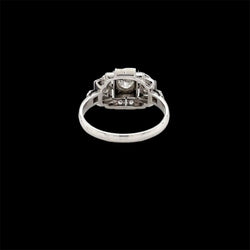 Art Deco Diamond Plaque Filigree Engagement Ring - Castafiore