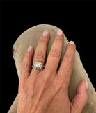 Art Deco Diamond Plaque Filigree Engagement Ring - Castafiore