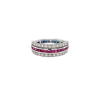 Art Deco Flip Over Ruby Sapphire Diamond Eternity Ring - Castafiore