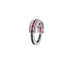 Art Deco Flip Over Ruby Sapphire Diamond Eternity Ring - Castafiore