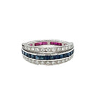 Art Deco Flip Over Ruby Sapphire Diamond Eternity Ring - Castafiore