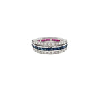 Art Deco Flip Over Ruby Sapphire Diamond Eternity Ring - Castafiore