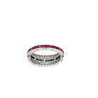 Art Deco Flip Over Ruby Sapphire Diamond Eternity Ring - Castafiore