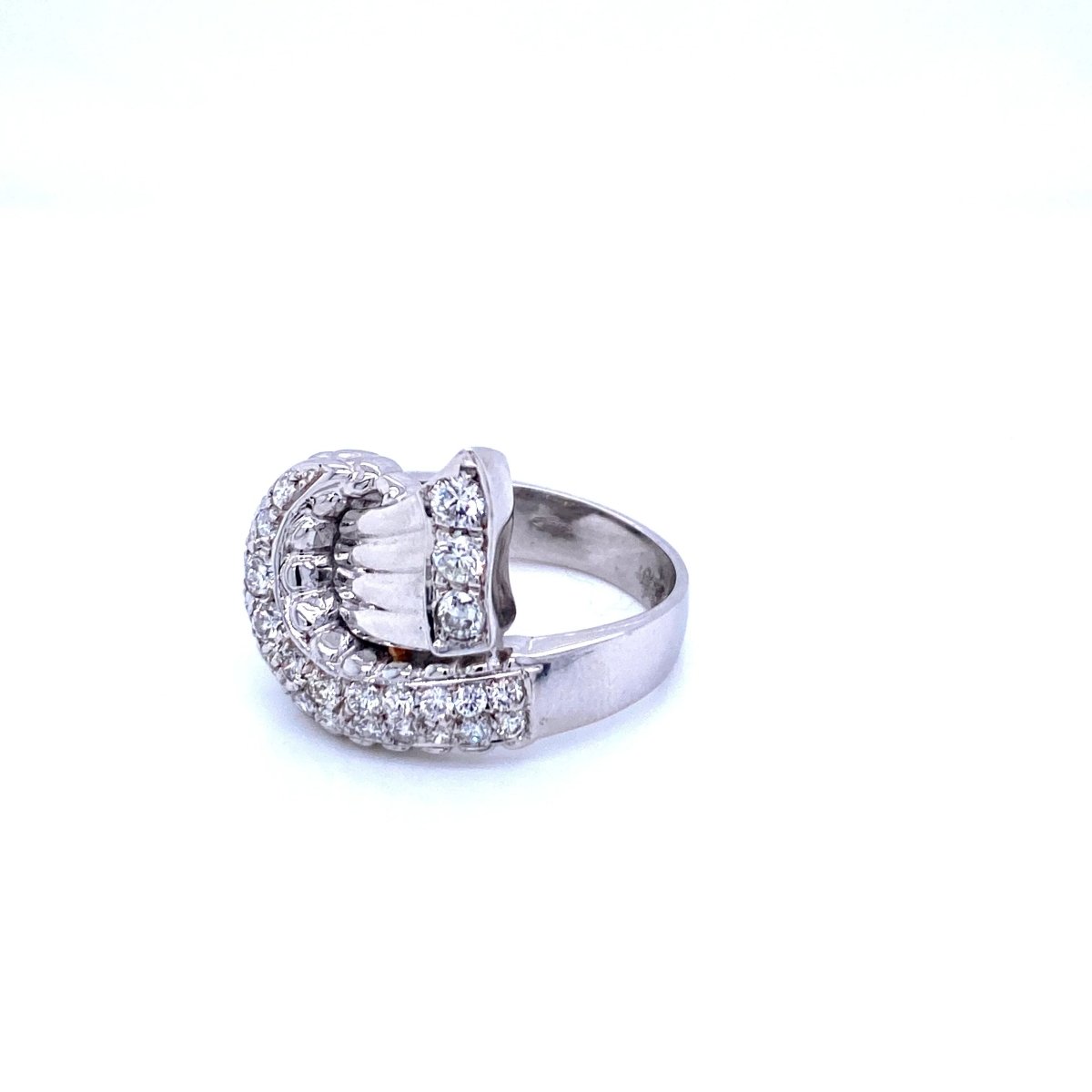 Art Deco Style Diamond Gold Bow Ring - Castafiore